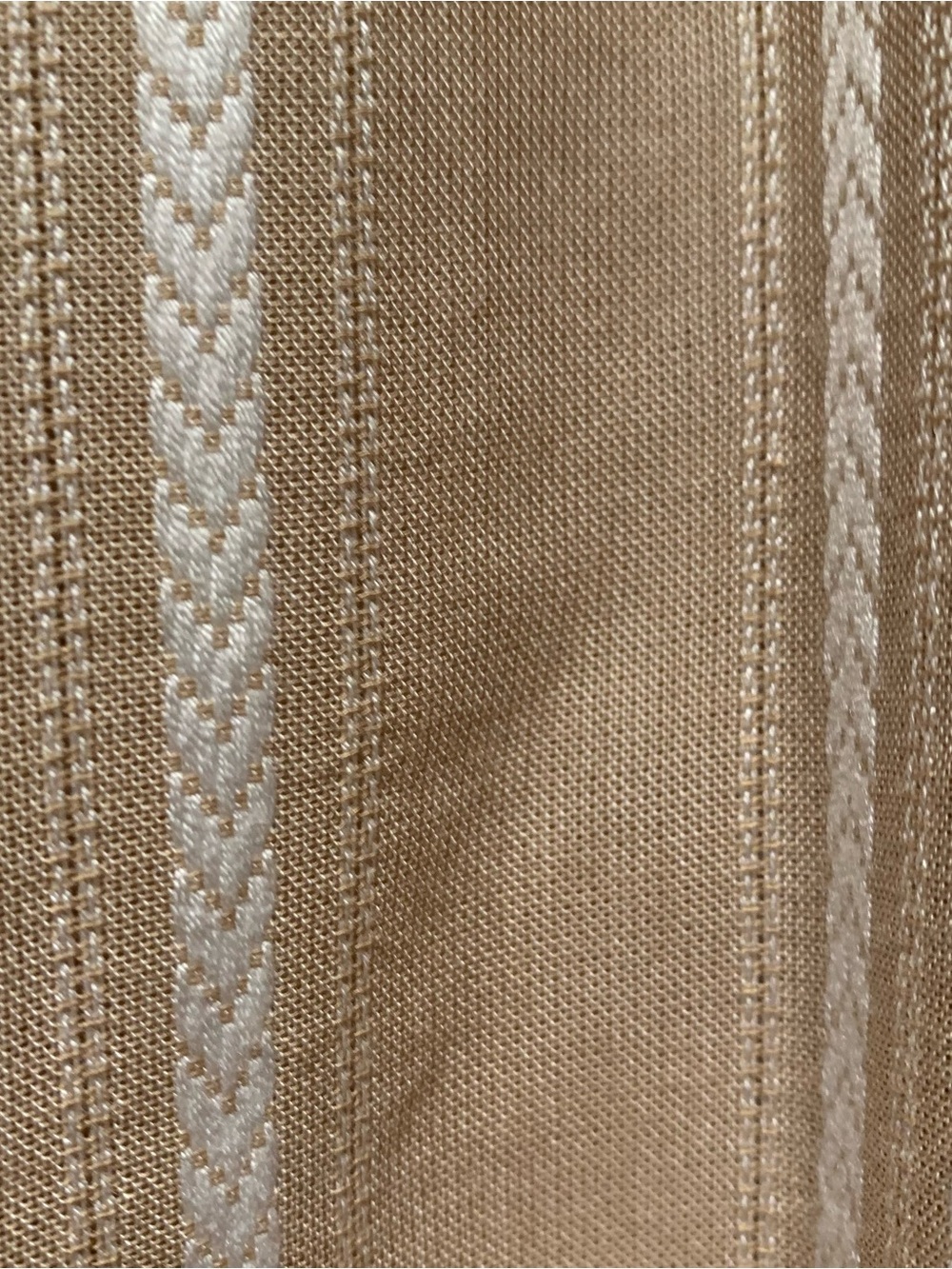 Striped Tassel Tie Beige Tunic Blouse - Picture 6 of 7